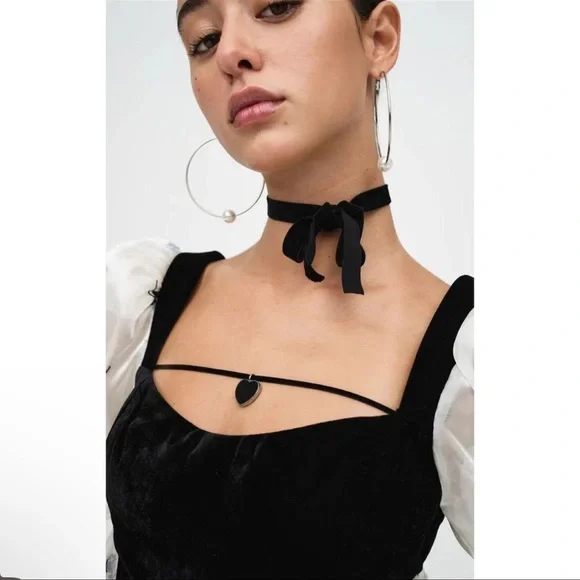 NWT For Love And Lemons Black and White Mini Dress “Snow White dress” - Picture 4 of 13